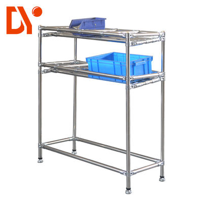 Store Rack Holopipe ชั้นวางท่ออุตสาหกรรมสีขาวระบบจัดเก็บข้อมูลท่อด้วยท่อแบบ Lean Pipe