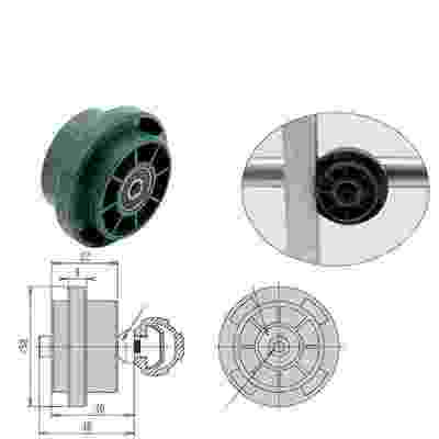 28mm Aluminum Industrial Guide Wheel for OD 28mm Lean Pipe Convex Wheel