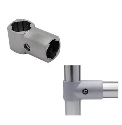 OD28mm อุตสาหกรรมยืดหยุ่น อลูมิเนียม Lean Pipe Connector Corner Joint Metal Product