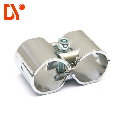 Chrome Plating HJ-11 Sheet Metal Joints Metal Lean Pipe Connector Tube Clamp in 2.3mm Thickness for Lean Pipe Rack System