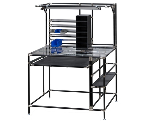 แอสเซมบลีเคลือบ Lean Pipe โปรไฟล์อลูมิเนียม Workbench สำหรับ Workshop